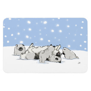 Ímã Cães da neve de Keesie - Keeshond feliz com