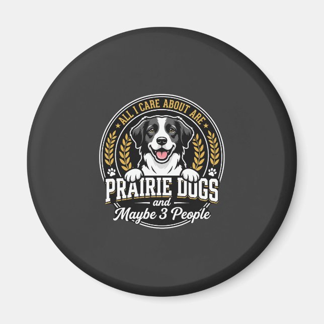 Imã Cães da pradaria talvez 3 pessoas design (Frente)