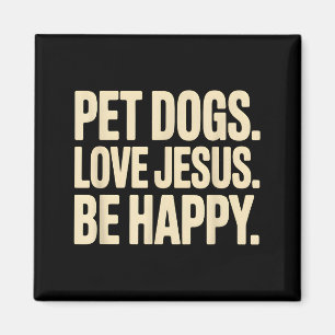 Imã Cães de Estimação Amam Jesus Seja Feliz Fé Cristã 