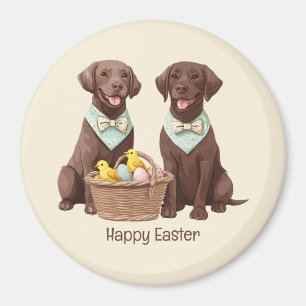 Imã Cães de felz pascoa de chocolate Labrador