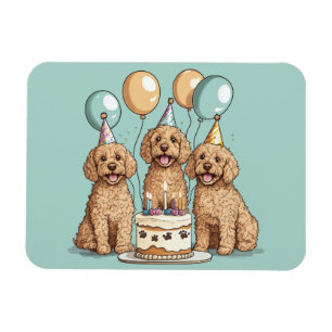 Ímã Cães de Goldendoodle de Aniversário
