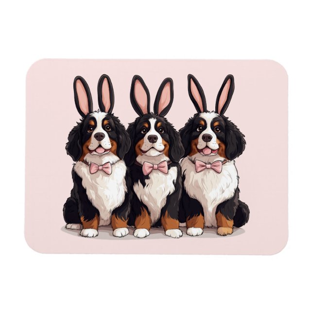 Ímã Cães de Montanha Bernese páscoas (Horizontal)