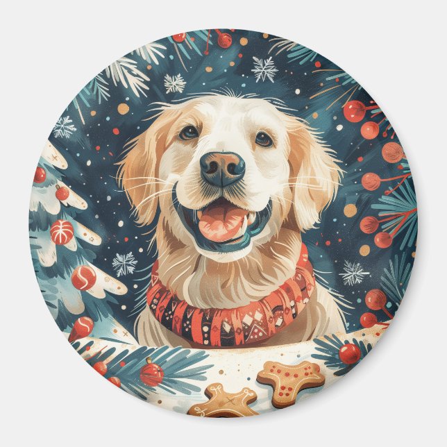 Imã Cães de varejo de Ouro de Natal (Frente)