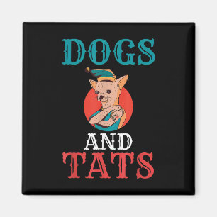 Imã Cães E Tatuagem De Tinta Tinta Tatuada