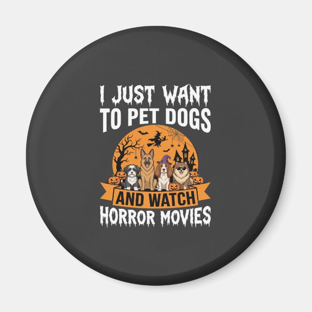 Imã Cães engraçados de Halloween Vetor de filmes de te (Frente)