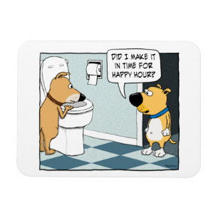 Ímã Cães Engraçados Feliz Hora do Toilet Bowl