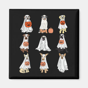 Imã Cães Fantasma Cães Fofos Vestidos De Fantasma Engr