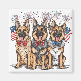 Imã Cães German shepherd Do Dia 4 De Julho
