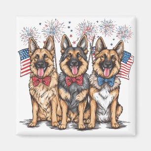 Imã Cães German shepherd Do Dia 4 De Julho