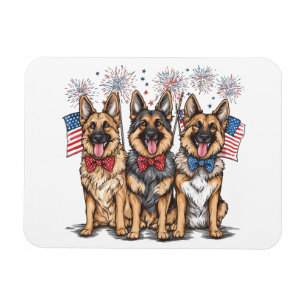 Ímã Cães German shepherd Do Dia 4 De Julho