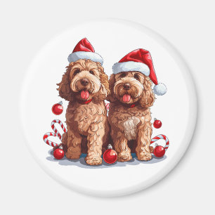 Imã Cães Goldendoodle de Natal
