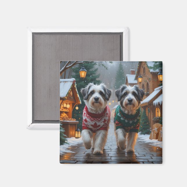 Imã Cães Havanese Natal Neve Feriado (Front/Back)