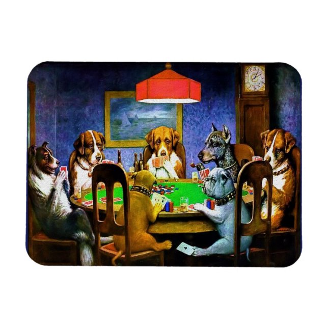 Ímã Cães Jogando Poker (Horizontal)
