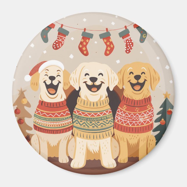 Imã Cães Labrador Retriever de Natal (Frente)