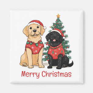 Imã Cães Labrador Retriever Feliz Natal