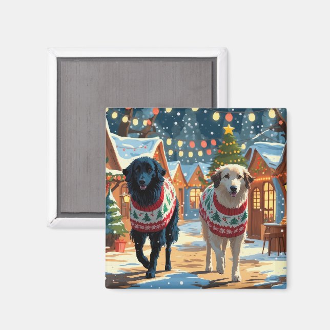 Imã Cães Pastores da Anatólia Natal Neve Feriado (Front/Back)