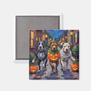 Imã Cães Pitbull Trick-or-Treating Fantasias de Hallo