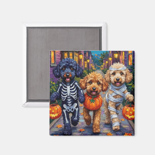 Imã Cães Poodle Fantasias de Halloween Trick-or-Treati