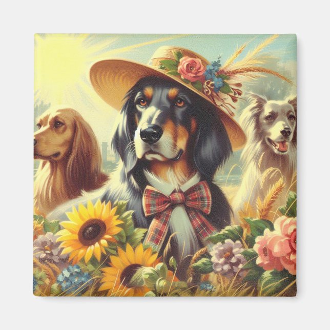 Imã Cães Retro Natureza (Frente)