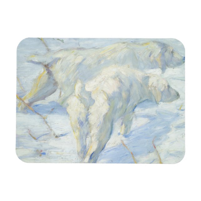 Ímã Cães Siberianos na Neve (Horizontal)