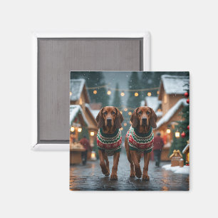 Imã Cães Treeing Walker Coonhound Natal Neve