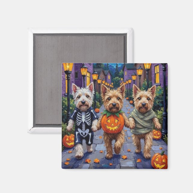 Imã Cães Wheaten Terrier em Fantasias de Halloween (Front/Back)