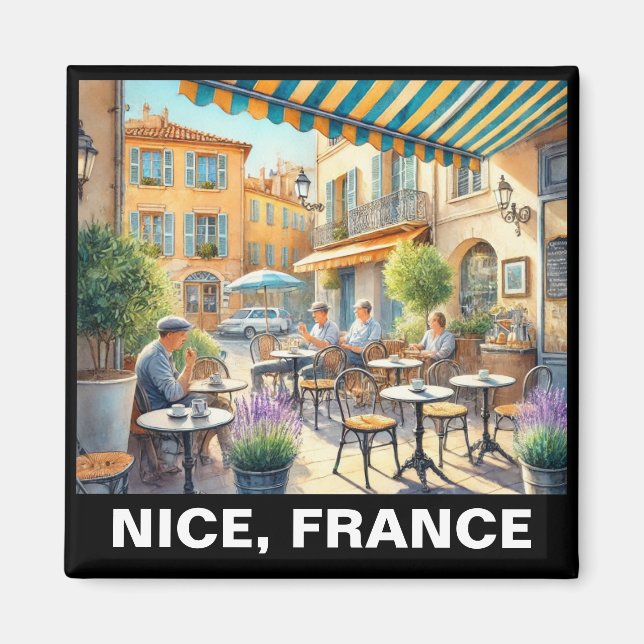 Imã Café ao ar livre em Nice France Mug (Frente)
