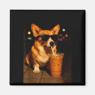 Imã Café com leite urbano vida noturna corgi cachorro