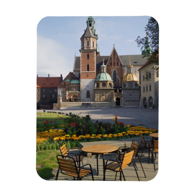 Ímã Café com vista para a Catedral de Wawel, Colina de (Vertical)