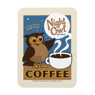 Ímã Café da coruja de noite