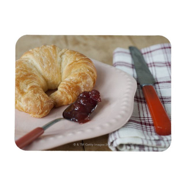 Ímã Café da manhã francês com croissant (Horizontal)