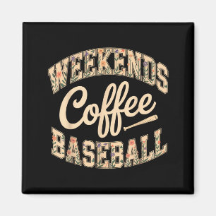 Imã Café de fim de semana beisebol fofo retrô vida de