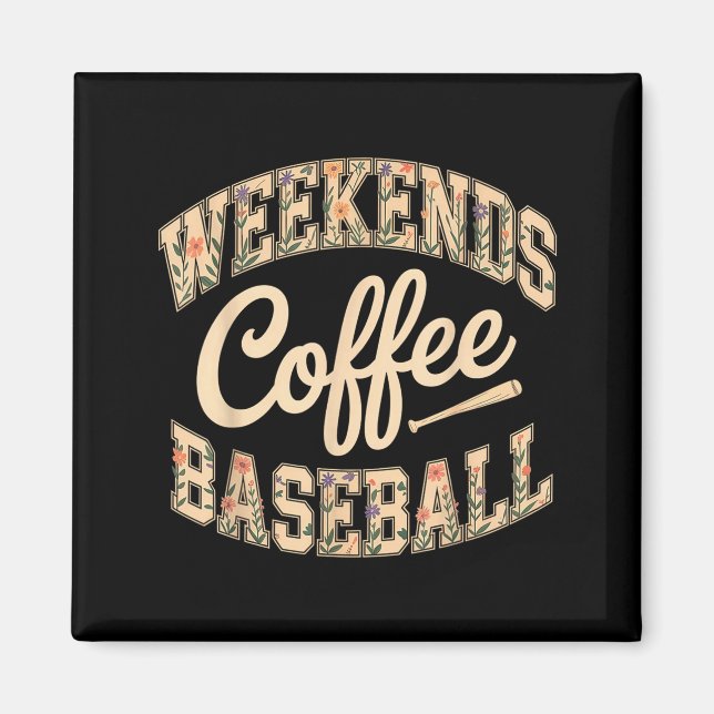Imã Café de fim de semana beisebol fofo retrô vida de  (Frente)