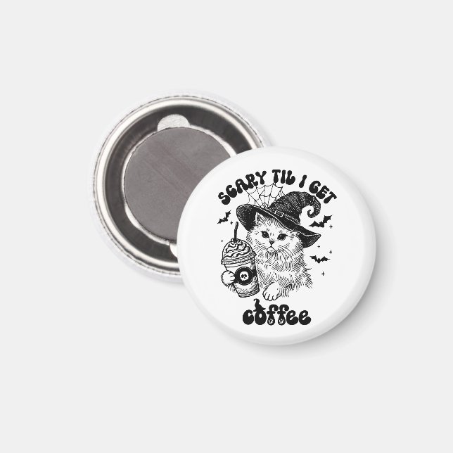 Imã Café De Gato Halloween - Almoço Assustador Que Vou (Front/Back)