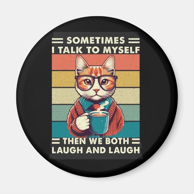 Imã Café de gato retrô vítreo (3) (Frente)