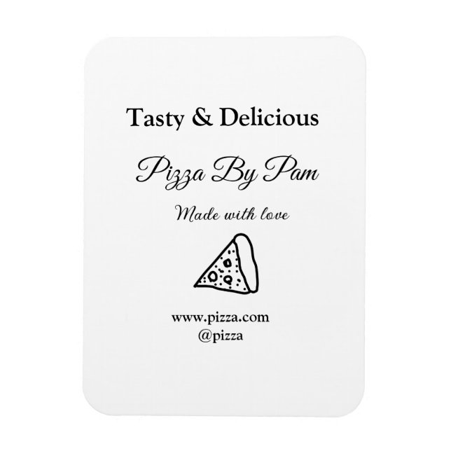 Ímã Café de pizza desagradável feito com amor adicione (Vertical)