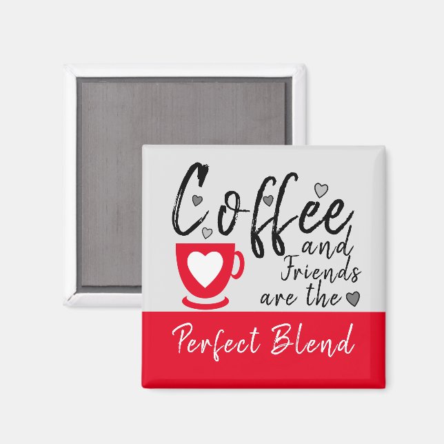 Imã Café e Amigos adoram corações vermelhos (Front/Back)