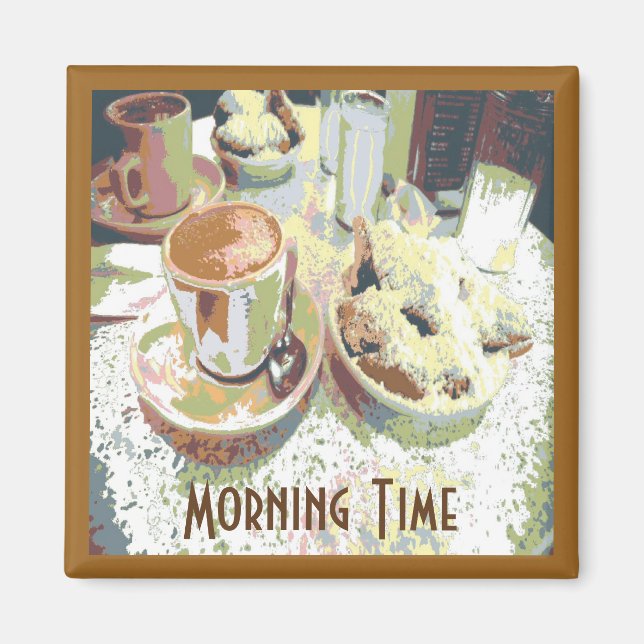 Imã Café e Bignets New Orleans Café Aulait Rosquinhas (Frente)