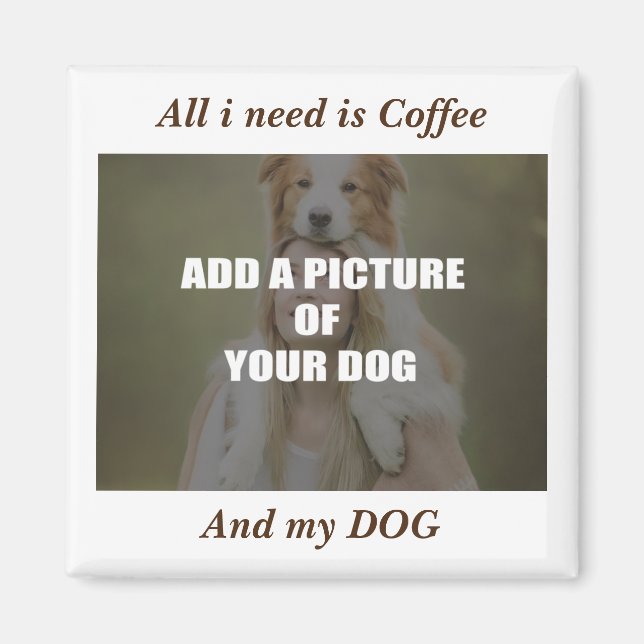 Imã Café e meu Travesseiro decorativo de Cachorro (Frente)