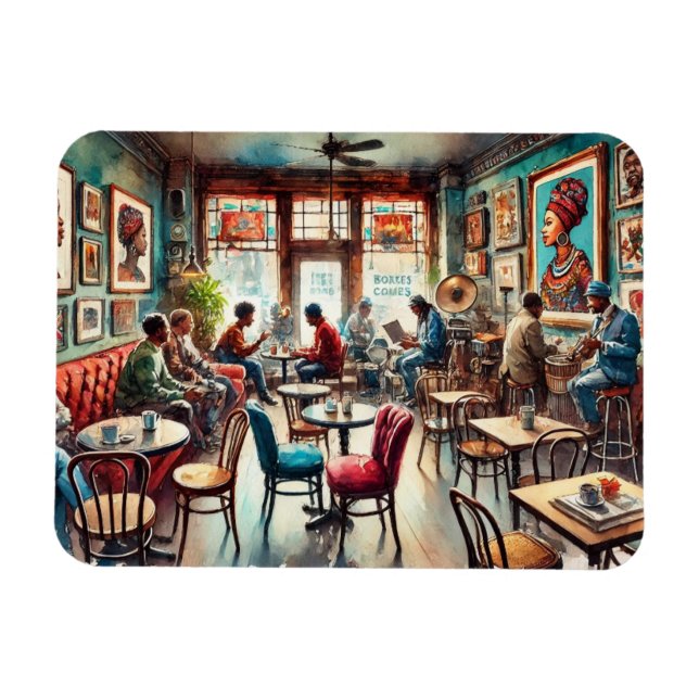 Ímã Café em Chicago Bronzeville (Horizontal)