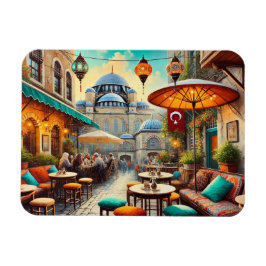 Ímã Café em Istambul Watercolor Painting