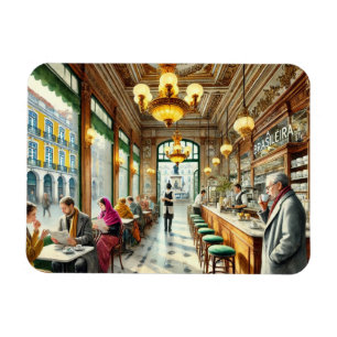 Ímã Café em Lisboa Watercolor