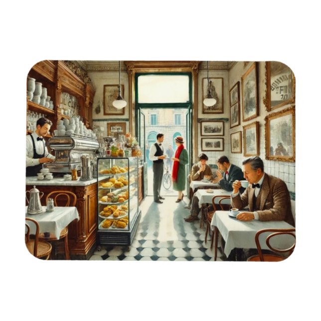 Ímã Café em Roma Mug (Horizontal)
