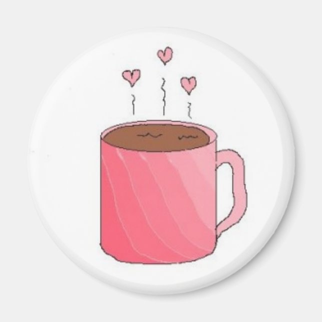 Imã Café em uma linda xícara rosa (Frente)