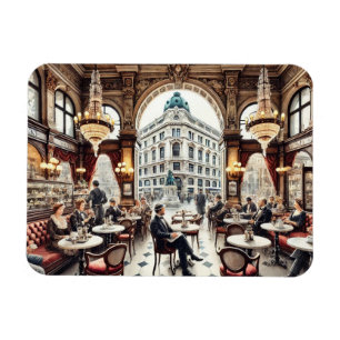 Ímã Café em Viena, Áustria — Pintura de Aquarela