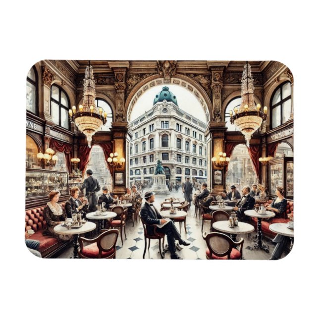 Ímã Café em Viena, Áustria — Pintura de Aquarela (Horizontal)