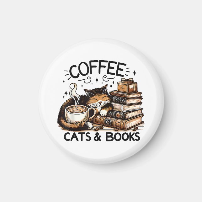 Imã Café Engraçado Livros Sobre Presentes Mulheres Ide (Frente)