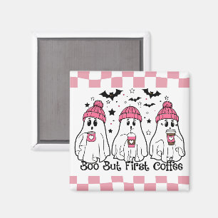 Imã Café Fantasma Fofo Rosa