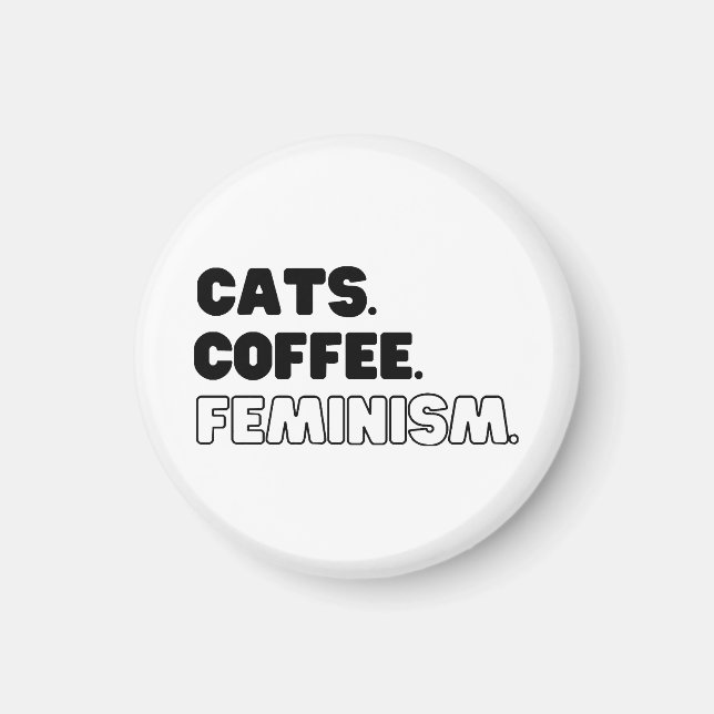 Imã Café Gatos Feminismo (Frente)