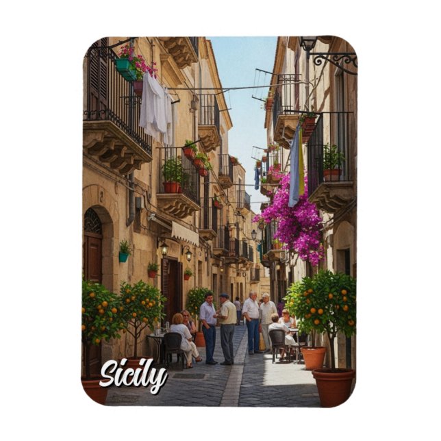 Ímã Cafe in Sicily Italy (Vertical)